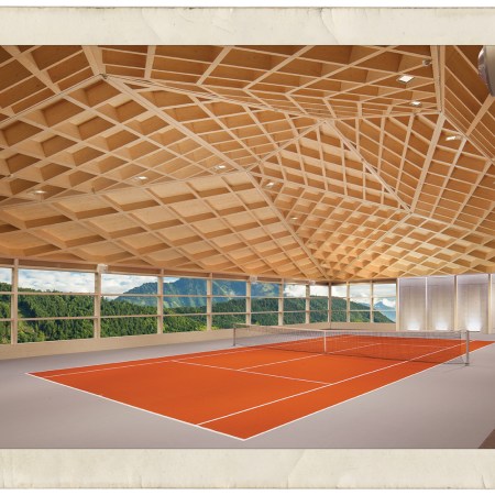 A view of The Diamond Domes, the iconic tennis courts at the Bürgenstock Resort.