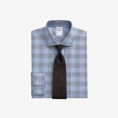 Brooks Brothers Stretch Supima Cotton Non-Iron English Spread Collar, Bold Plaid Dress Shirt