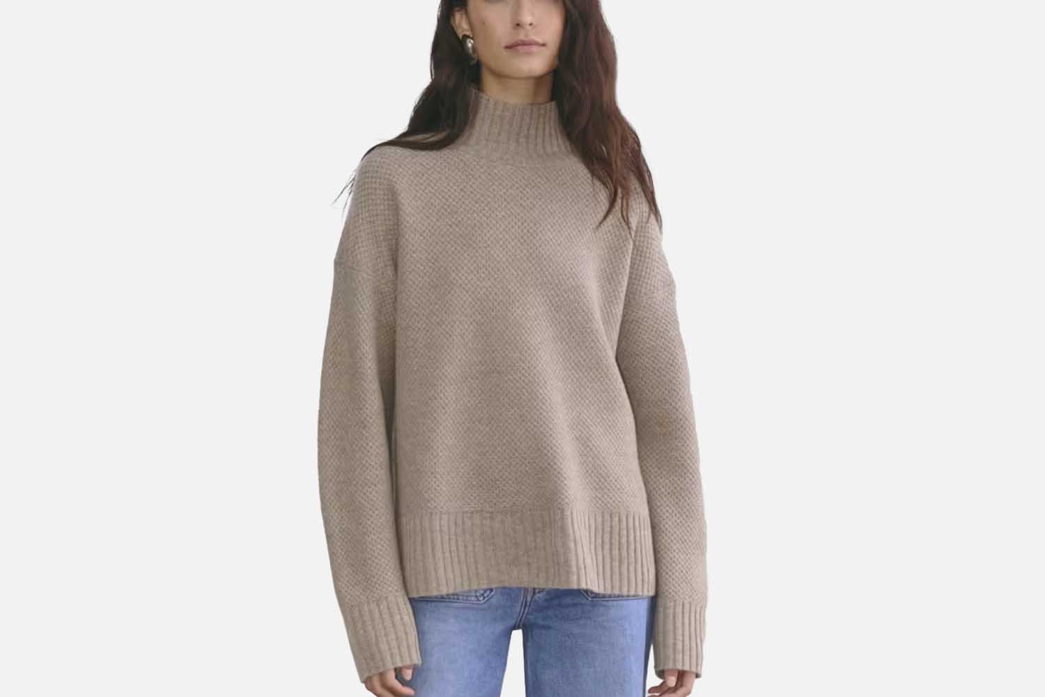 Everlane The Honeycomb Funnel Neck in Wool Cashmere