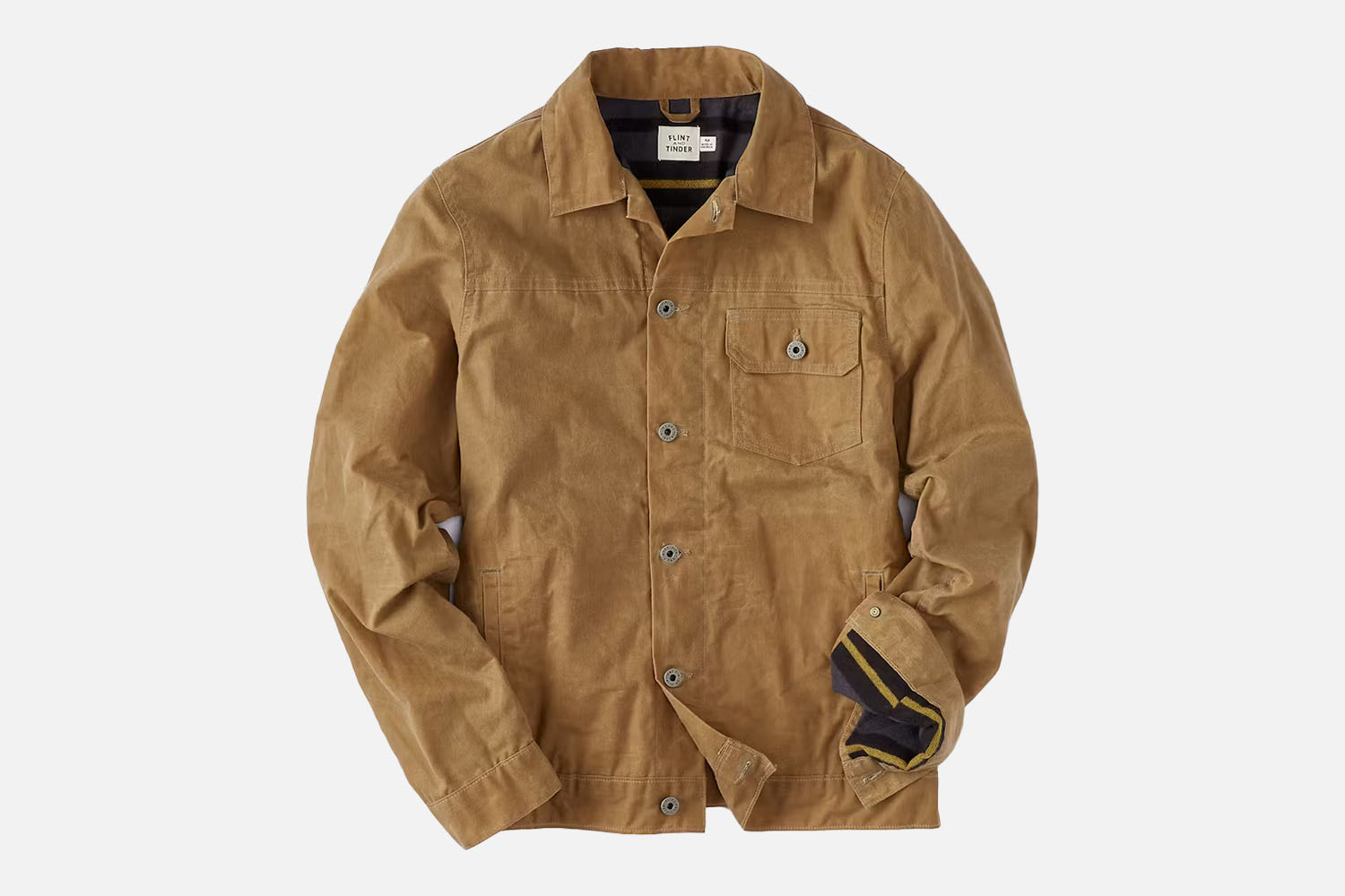 Flint and Tinder Flannel-Lined Waxed Trucker Jacket