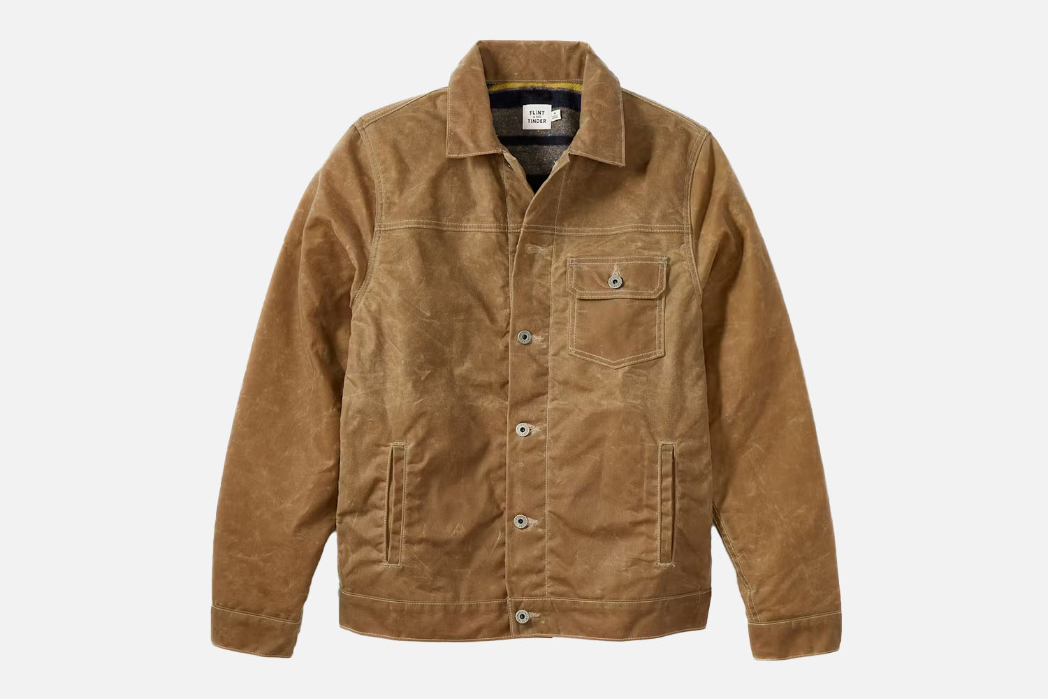 Flint and Tinder Wool-Lined Waxed Trucker Jacket