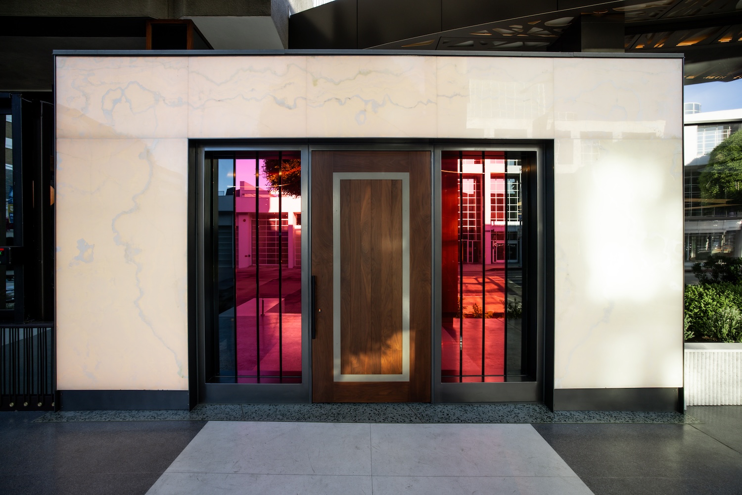 The main entrance of Gravitas, a new members club in Beverly Hills