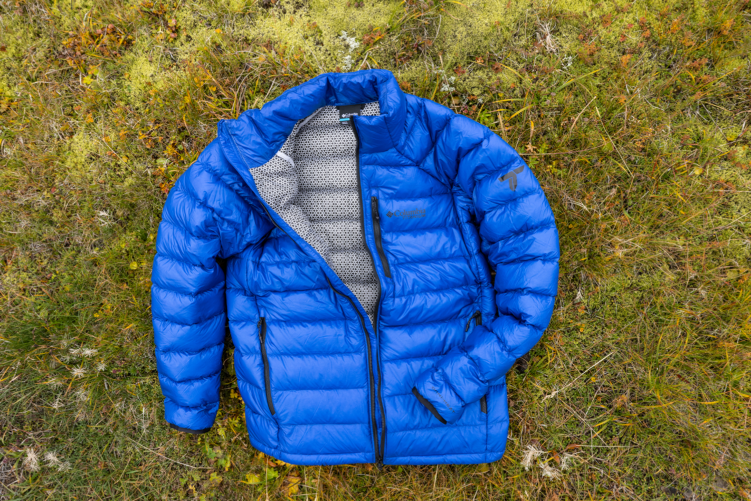 The blue Columbia Omni-Heat Jacket