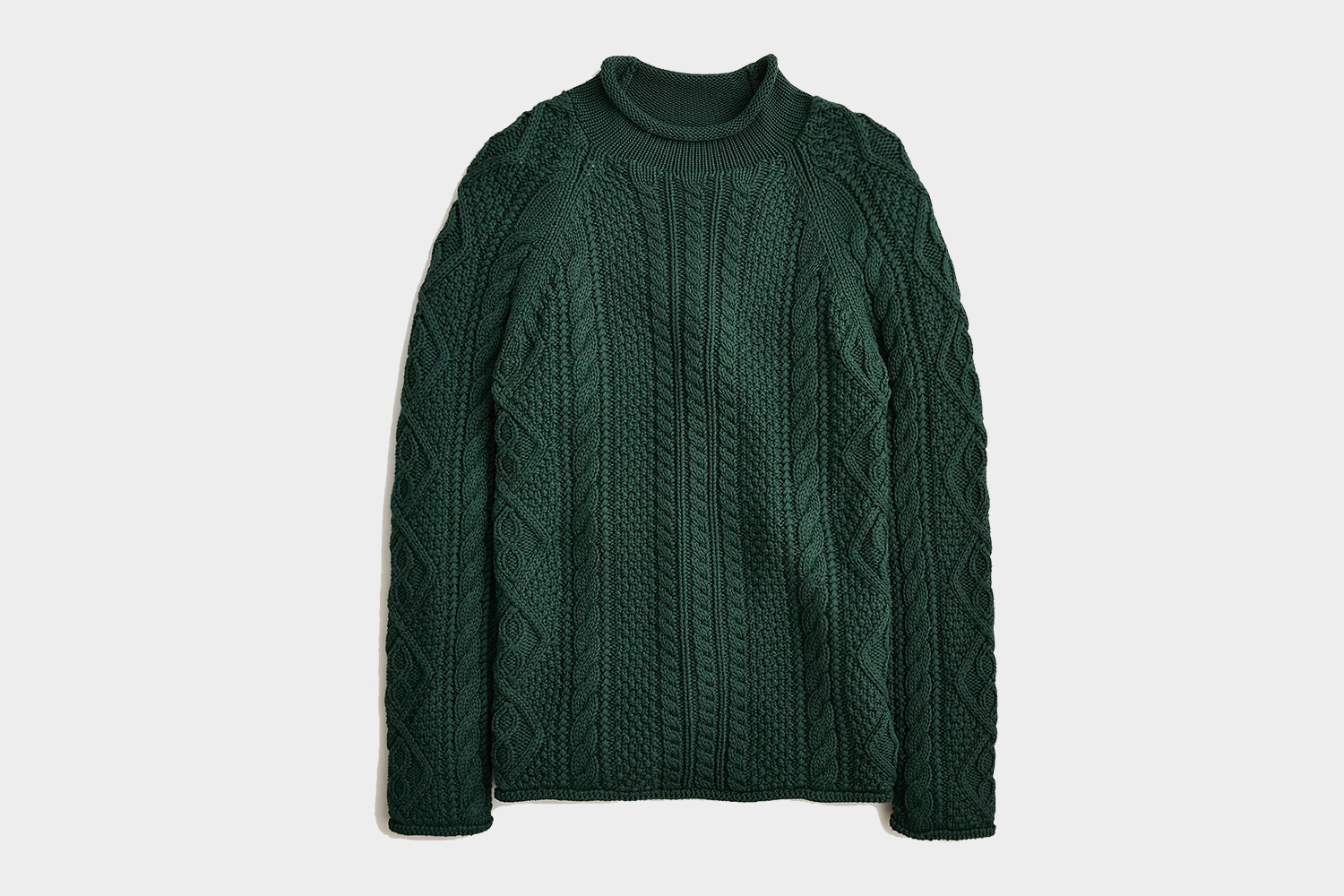 J.Crew Cotton Cable-Knit Rollneck Sweater