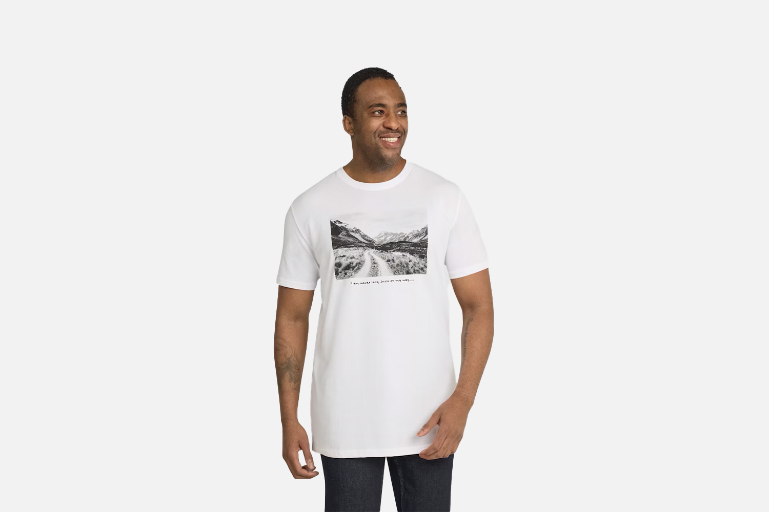 Johnny Bigg White Montage Longline Tee