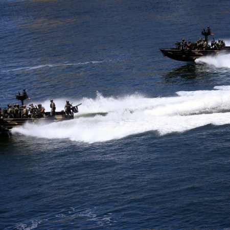 US Navy boats on the water