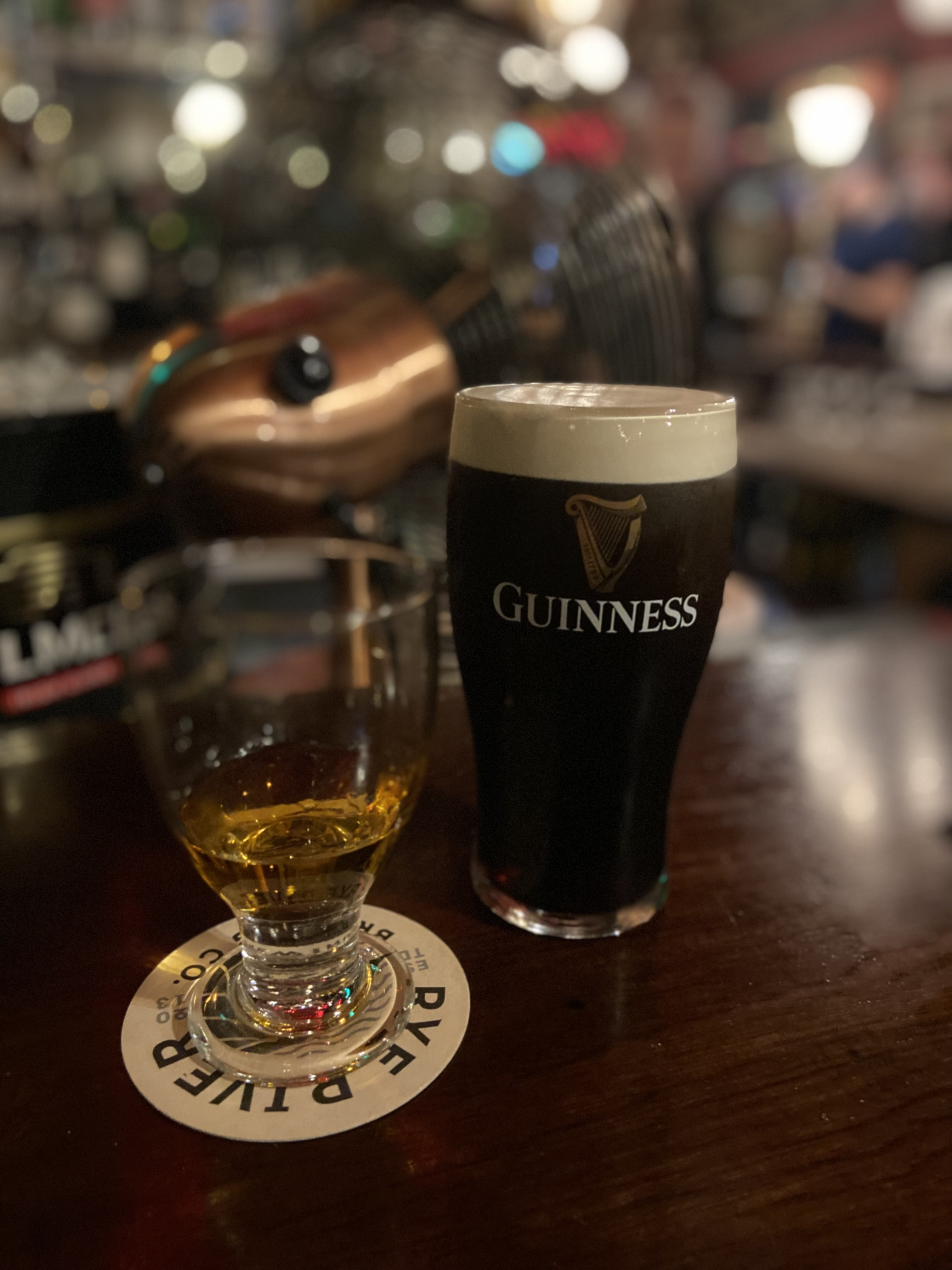 A perfect pour of Guinness at the Long Hall in Dublin