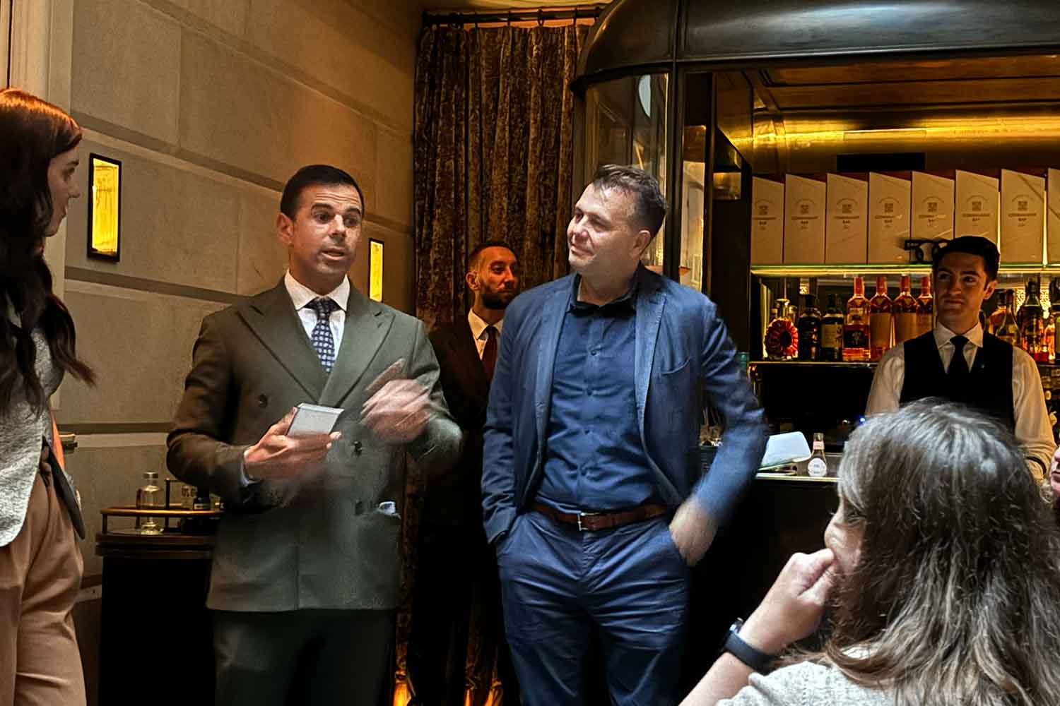 Agostino Perrone, Director of Mixology at The Connaught, with Simon Ford