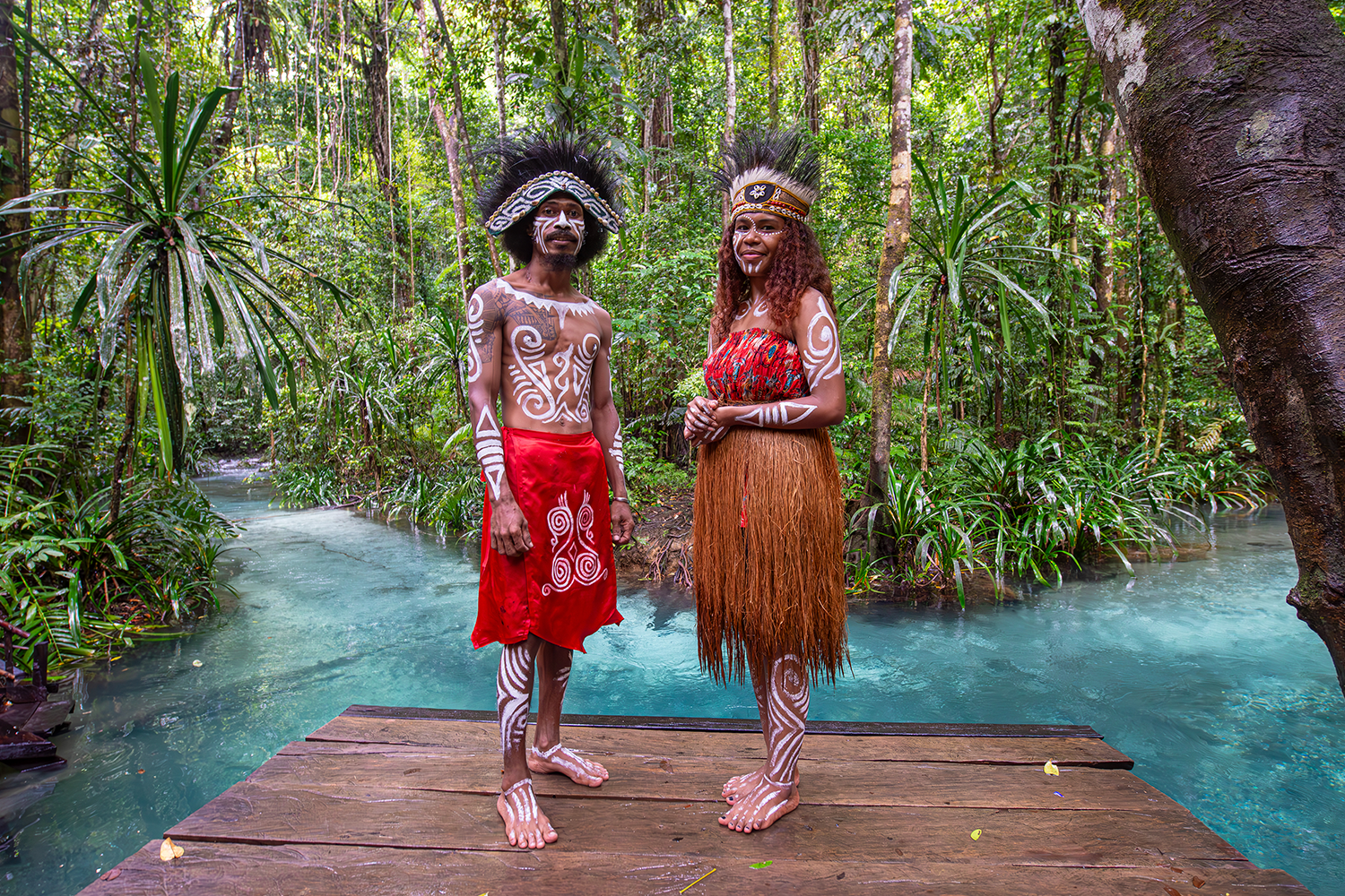 Indigenous Maya tribe members Amos and Jessica at Kali Biru