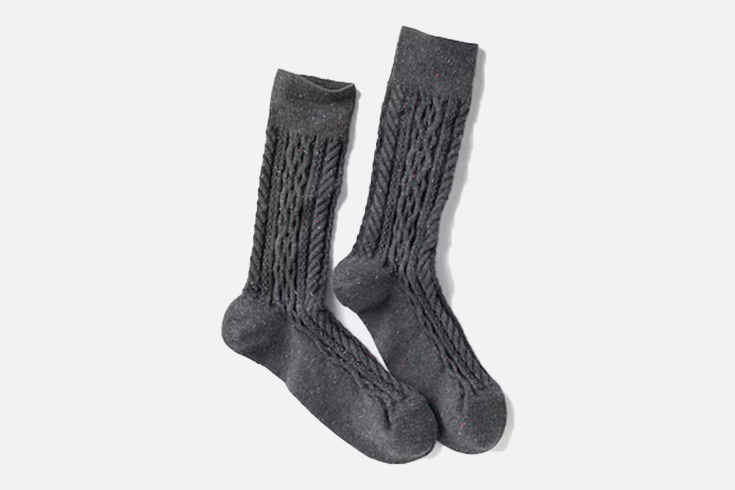 For the Sweater Savant: Uniqlo Color Nep Cable Socks