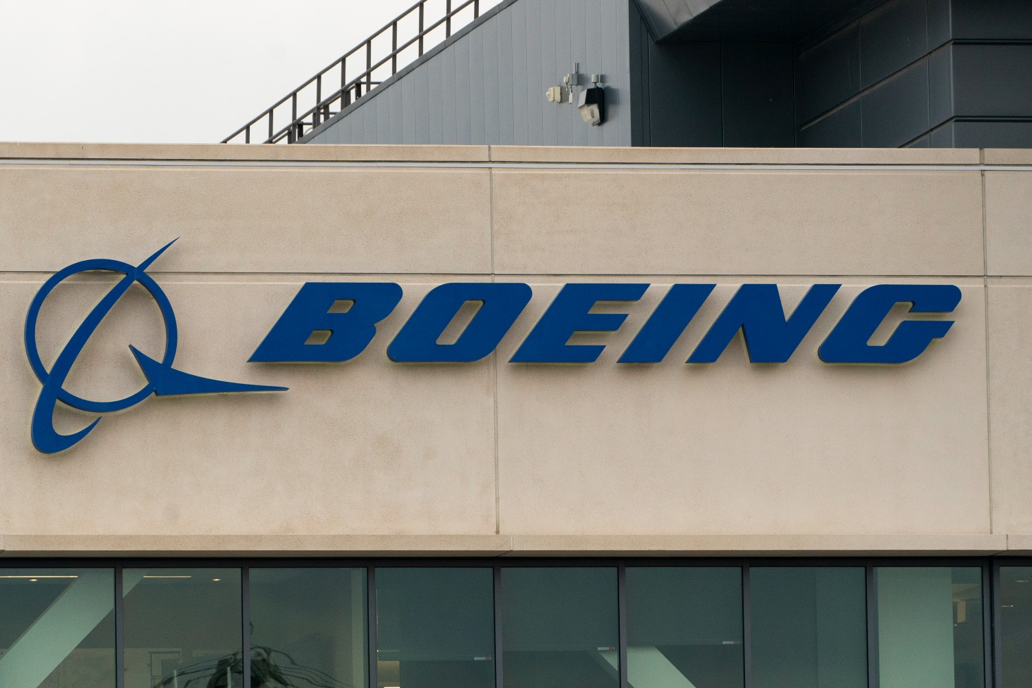 Boeing logo on building