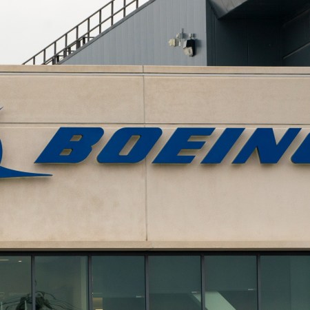 Boeing logo on building