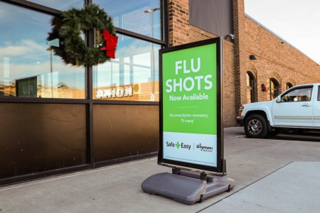 Sign for flu shots