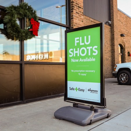 Sign for flu shots