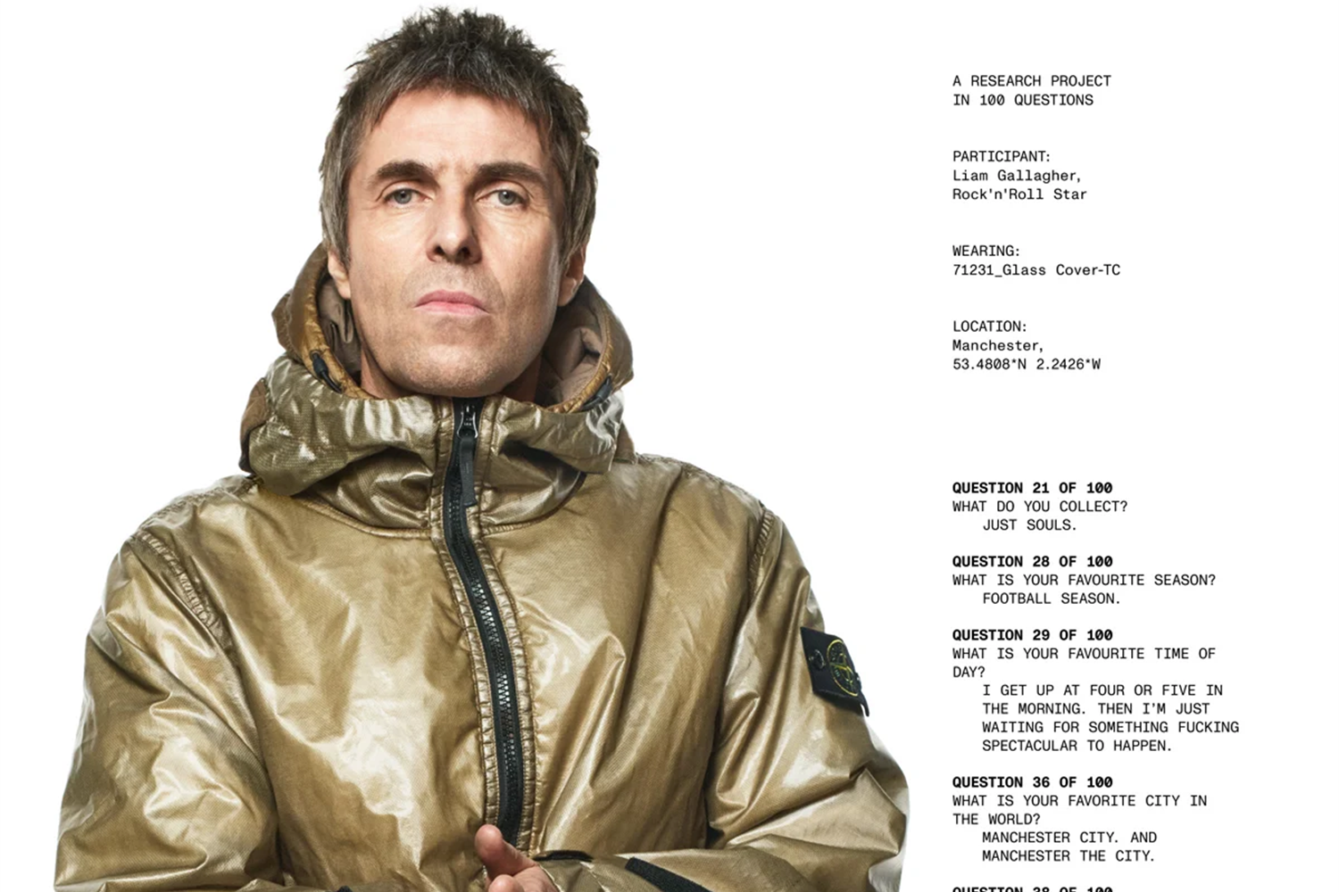 Liam Gallagher in Stone Island