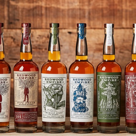 Bottles of Redwood Empire whiskey