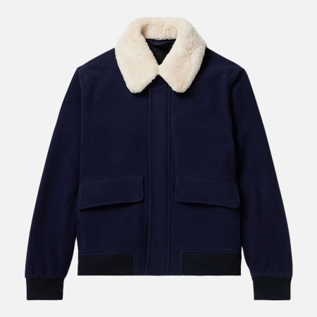 Mr P Shearling-Trimmed Wool-Blend Felt Bomber Jacket